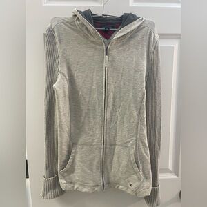 Tommy Hilfiger grey zip up hoodie. Size medium